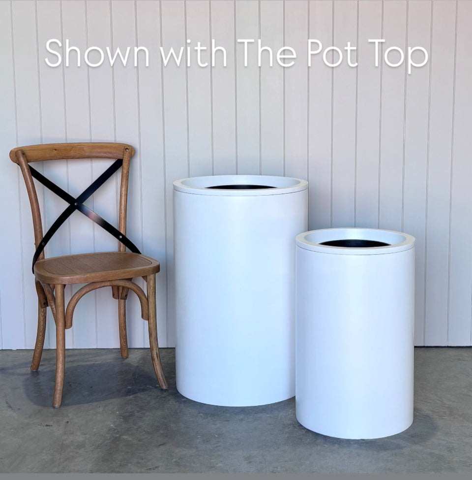 Tall Cylinder Pot • White