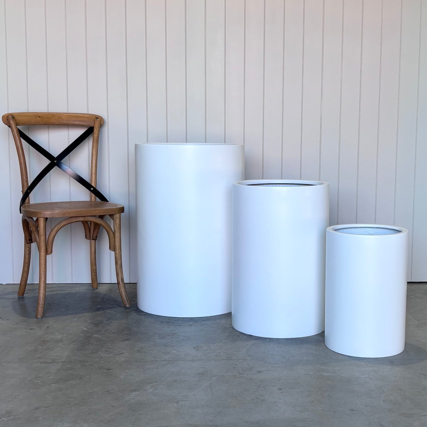 Tall Cylinder Pot • White