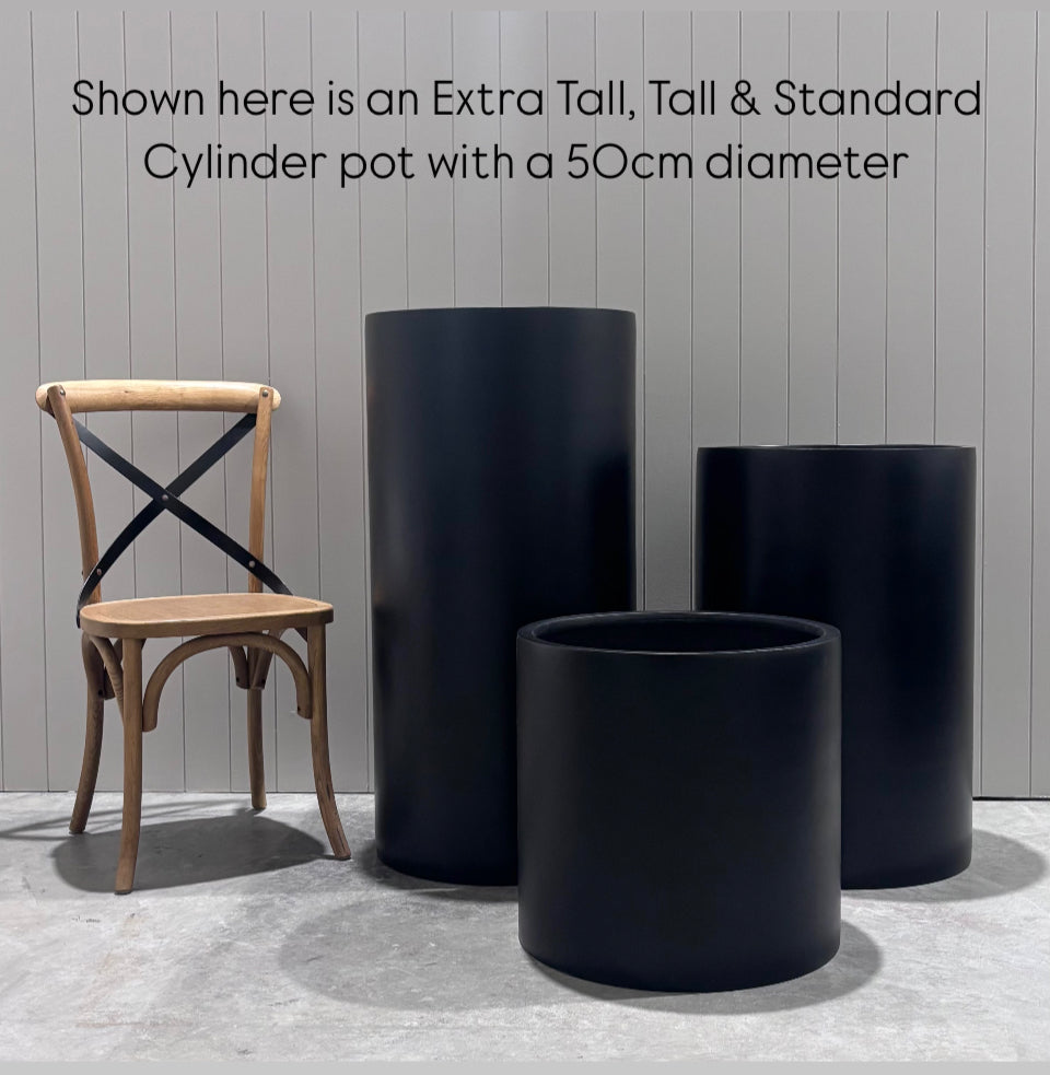 Extra Tall Cylinder Pot • Black