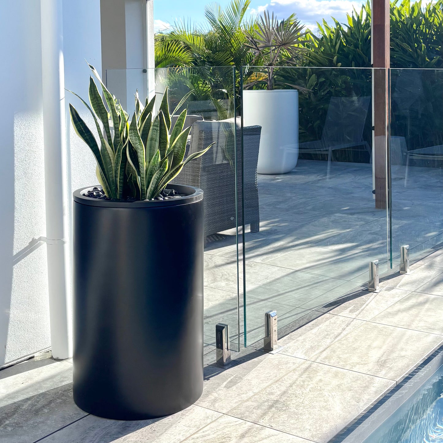 Tall Cylinder Pot • Black
